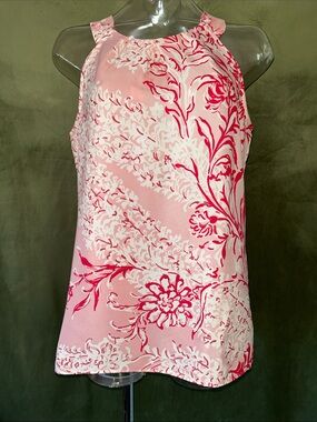 Ann Taylor Pink Floral Halter Top